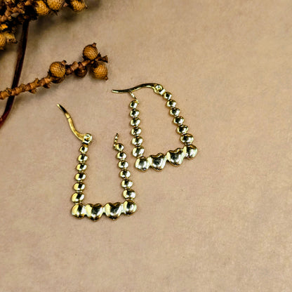 Rectangle Heart Hoop Earrings – Gold Geometric Hoops