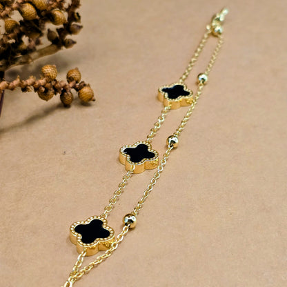 Clover Layered Bracelet – Anti Tarnish Waterproof Gold Minimal Luxe Jewelry