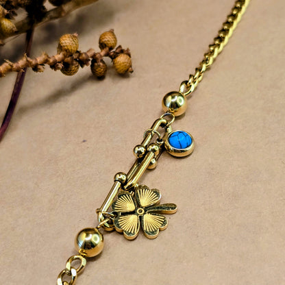 U-Link Lucky Charm Bracelet – Black Clover & Paperclip Chain