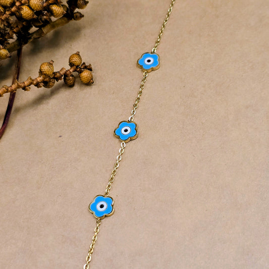 Mystic Teal Bracelet – Turquoise Enamel Star Bar Gold Chain