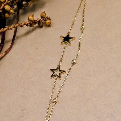 Double Star Layered Bracelet – Gold Anti-Tarnish Minimal Bracelet