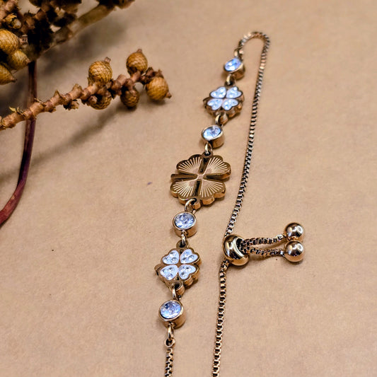 Serendipity Clover Bracelet – Lucky Charm Gold Chain