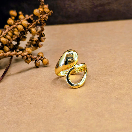 Molten Drop Ring – Bold Adjustable Gold Anti-Tarnish