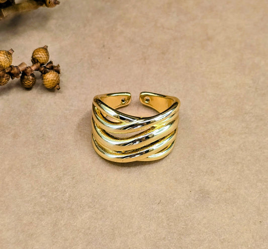 Ripple Band Gold Anti-Tarnish Ring