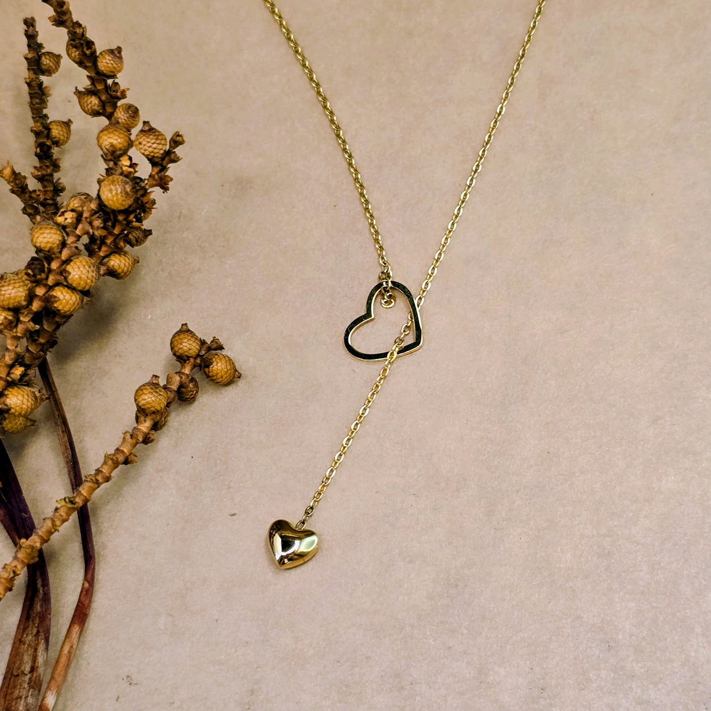 Lumi Love Drop Necklace – Gold Anti-Tarnish Heart Pendant Chain