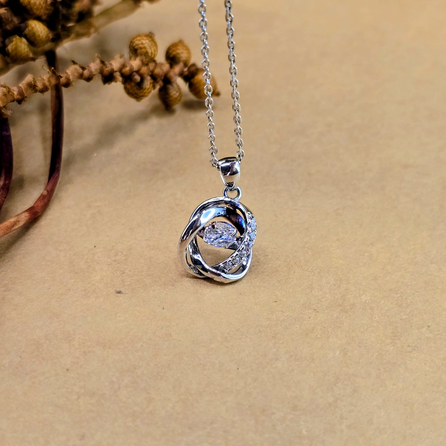 Captivating Dancing Stone Crystal Pendant Necklace - Hypoallergenic