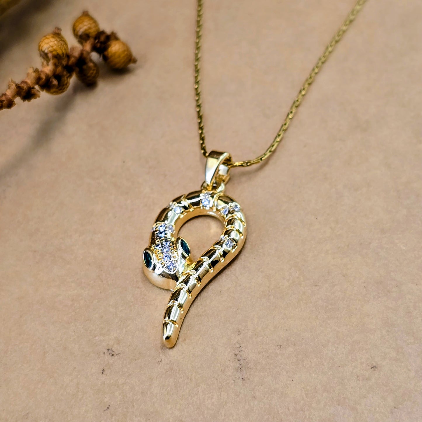Coiled Viper Snake Pendant Necklace - Symbol of Transformation