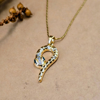 Coiled Viper Snake Pendant Necklace - Symbol of Transformation