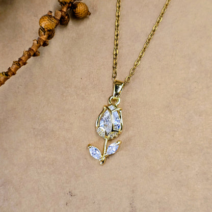 Tulip Drop Pendant Chain – Everyday Waterproof Anti Tarnish Jewelry