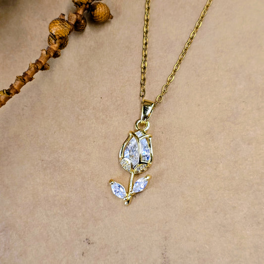 Tulip Drop Pendant Chain – Everyday Waterproof Anti Tarnish Jewelry