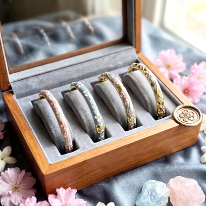 Fleur Enamel Bangles – Luxe Combo Set of 4