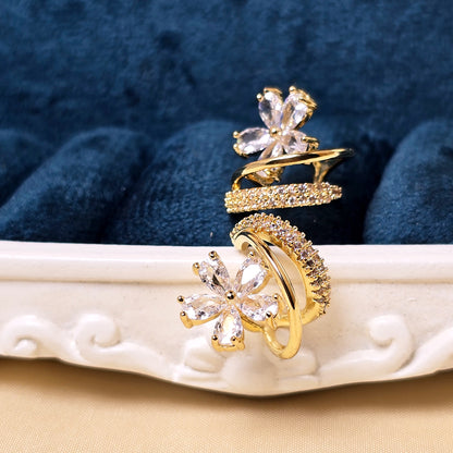 Flower zircon earrings aesthetic display luxury styling