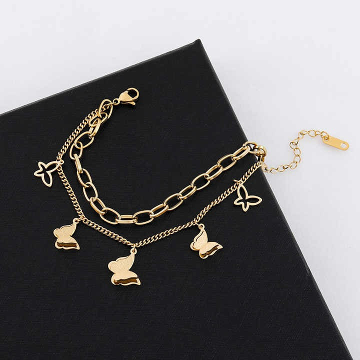 Butterfly bracelet displayed on a black box