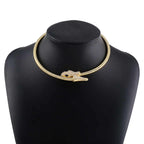 Snake choker on black bust – shorter variation of serpent necklace