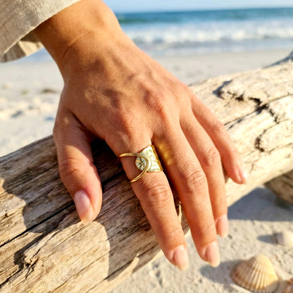textured gold ring luxury statement jewelry