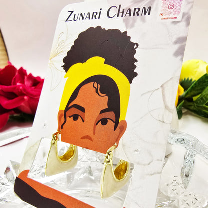 Handbag Earrings – earrings displayed on Zunari Charm packaging card