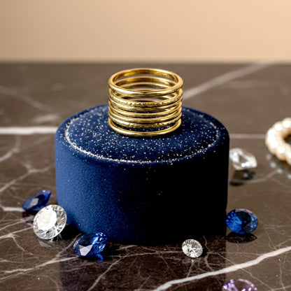 layered gold ring stacked style minimalist jewelry