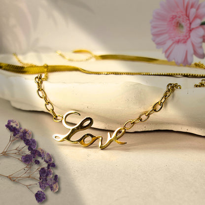 gold snake chain with heart pendant layered necklace