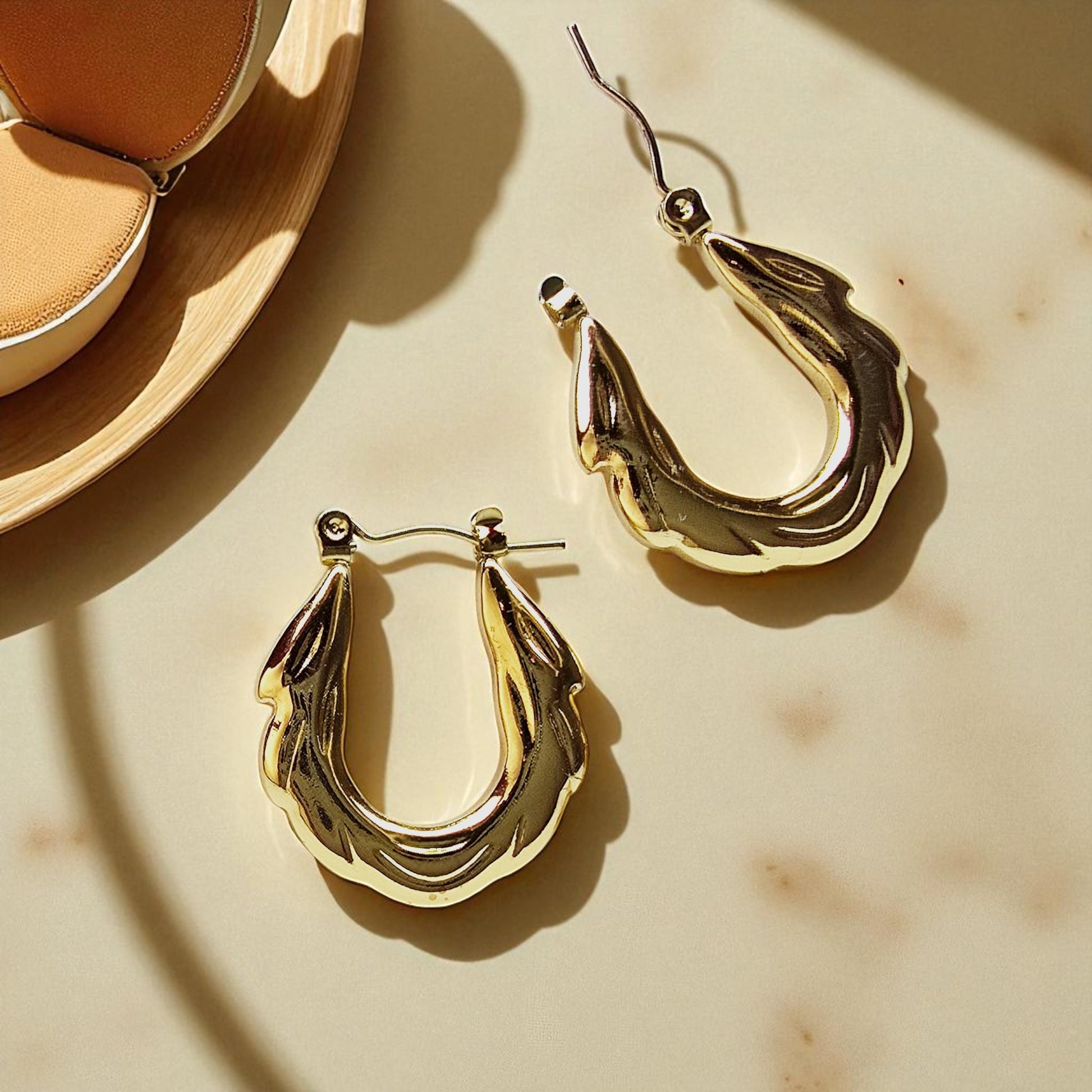 Zigzag Hoop Earrings – edited product image showcasing zigzag hoop design