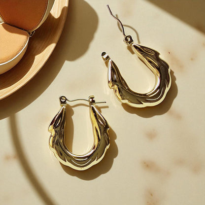 Zigzag Hoop Earrings – edited product image showcasing zigzag hoop design