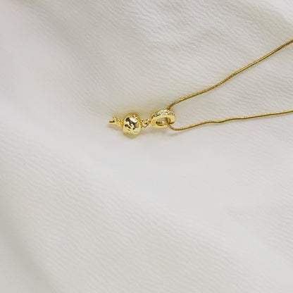 Little Girl 3D Necklace – Gold-Toned Pendant Chain with Crystal Loop